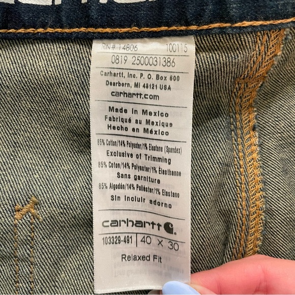 Carhartt Relaxed Fit Double Knee Rugged Flex Jeans Dark Wash Size 40 x 30 - Picture 4 of 12